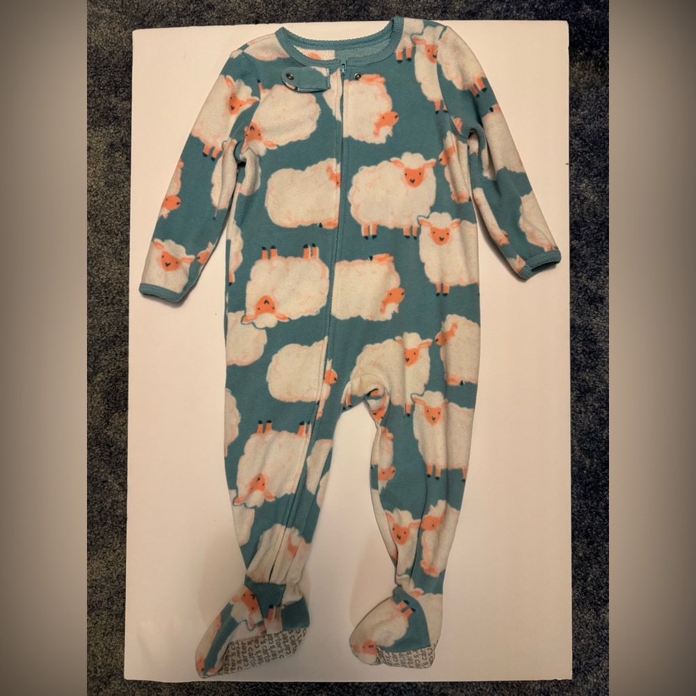 Carter's Blue Sheep Print Kids Footie